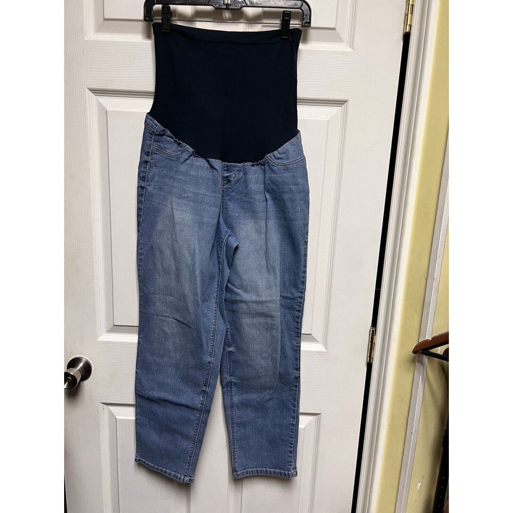 1822 Maternity Pull‎ On Jeans Womens Size 14 32 Light Wash Denim CTDc